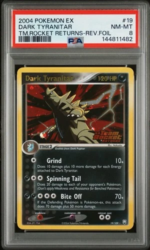 Pokemon Dark Tyranitar EX Team Rocket Returns Reverse Holo Rare #19 PSA 8