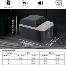 Alpicool C12PT Portable Car Freezer Cooler, 12 Volt Car Refrigerator, 12 Quart