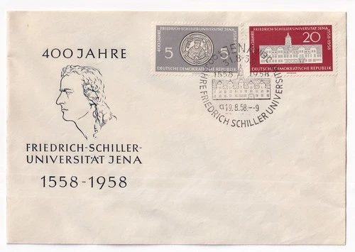 STAMP GERMANY "DEUTSCHE" "FRIEDRICH SCHILLER" 1958 FIRST DAY COVER