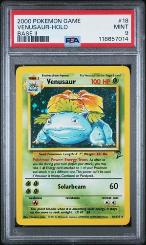 2000 POKEMON BASE SET 2 #18 VENUSAUR-HOLO PSA 9