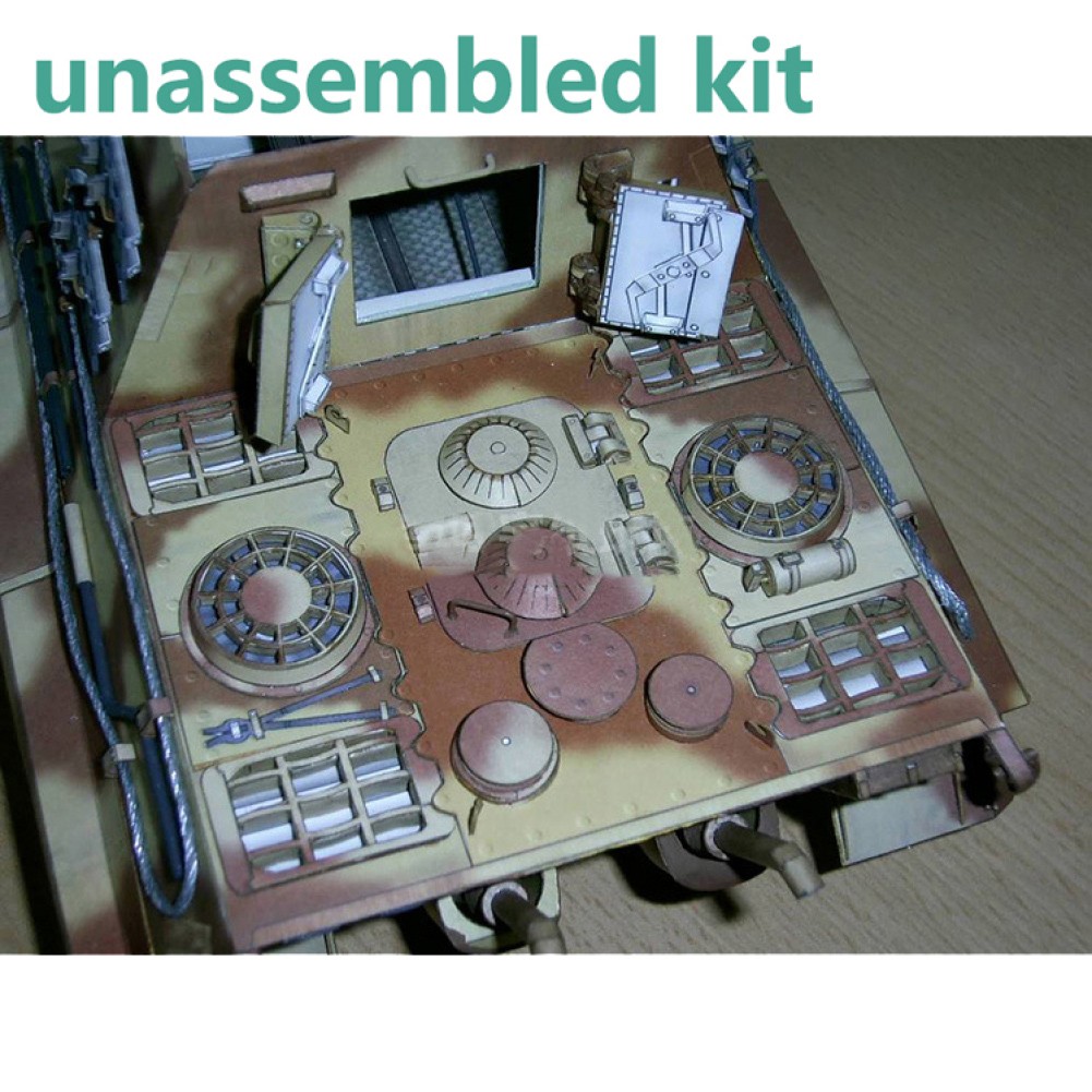 1/25 Paper Jagdtiger Heavy Tank Destroyer Tank Model Unassembled Collection Kit