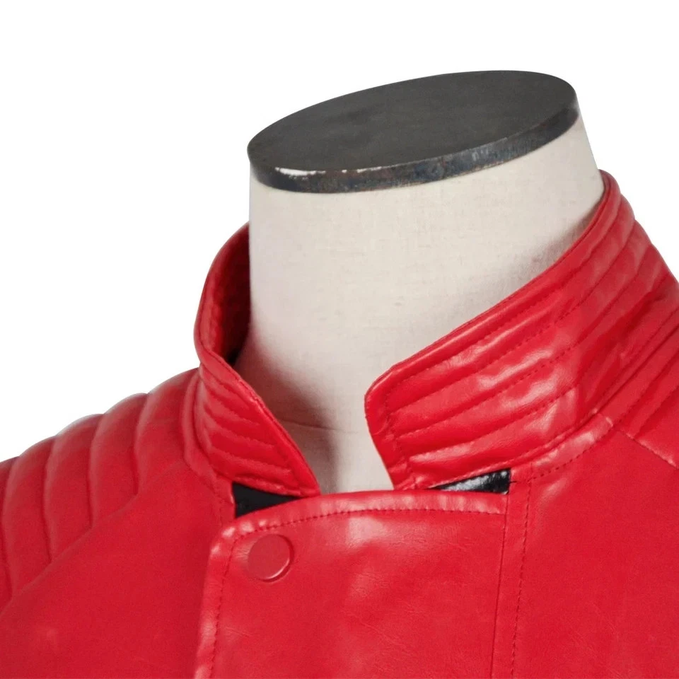 Para hombres MJ Thriller Chaqueta de Cuero Sintético Roja Disfraz de Halloween Juegos con disfraces Foto 4 de 4