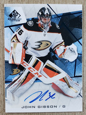 2021-22 SP Game Used John Gibson Auto #62 Anaheim Ducks Autograph