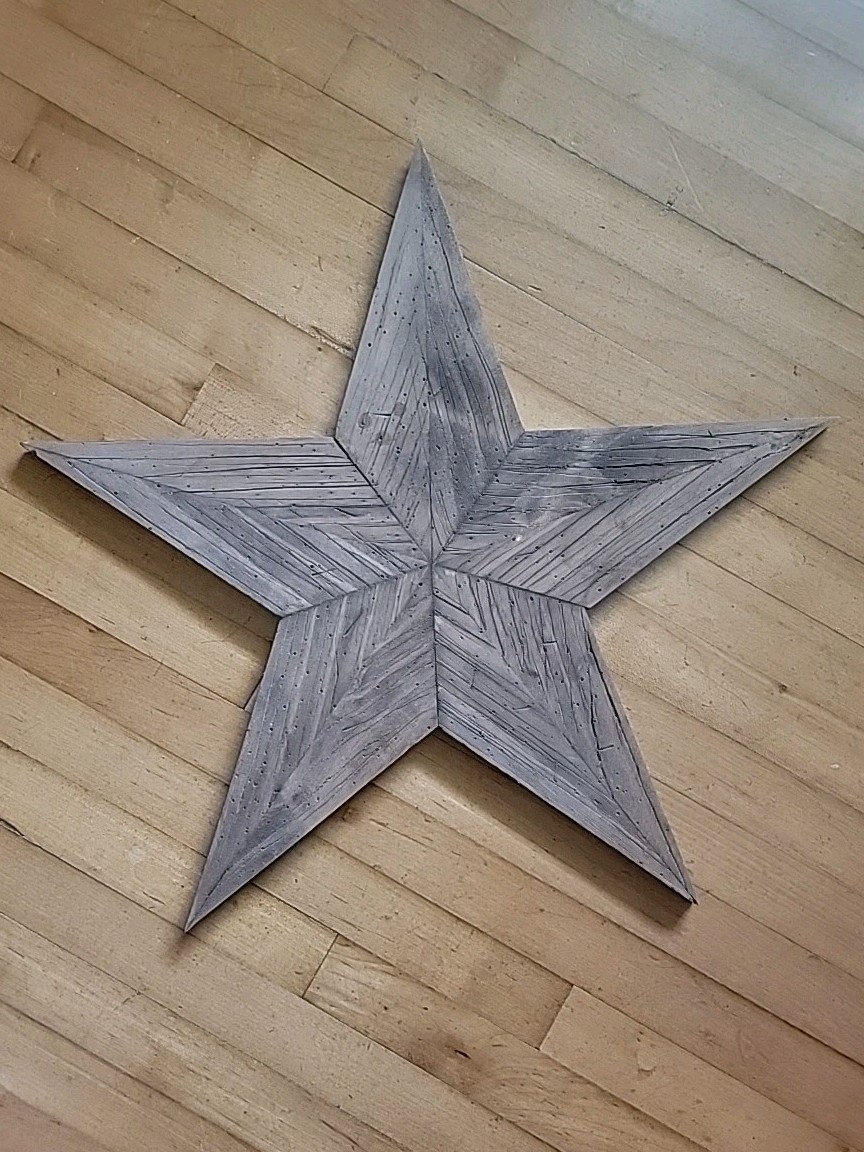 Wood Handcrafted STAR Shabby Distressed Reclaimed Wood Farmhouse Wall Hanging