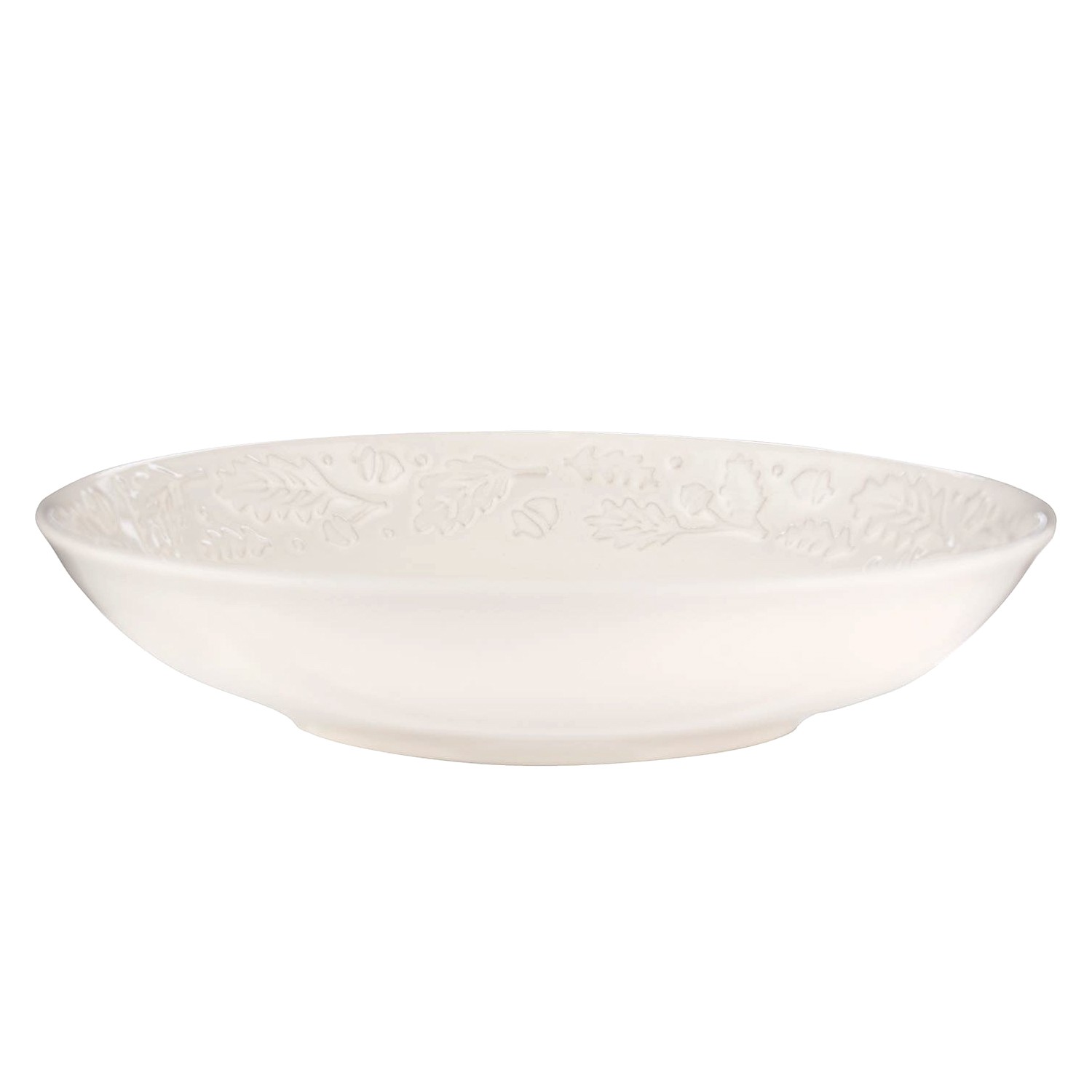 Stoneware Pasta Bowl Cream Glaze Acorn Crockery 23cm Serving Risotto Soup Bowl