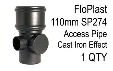 Floplast SP274 110mm Access Pipe cast iron effect Complete Socket Shroud spigot