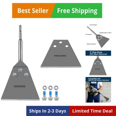 SDS Plus Floor Scraper Kit, 5 Inch x 11 Inch Tile Removal Tool SDS Plus Chise...
