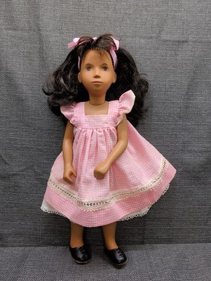 Vintage Sasha Doll Brunette Redressed Pink Gingham Dress  - Read 