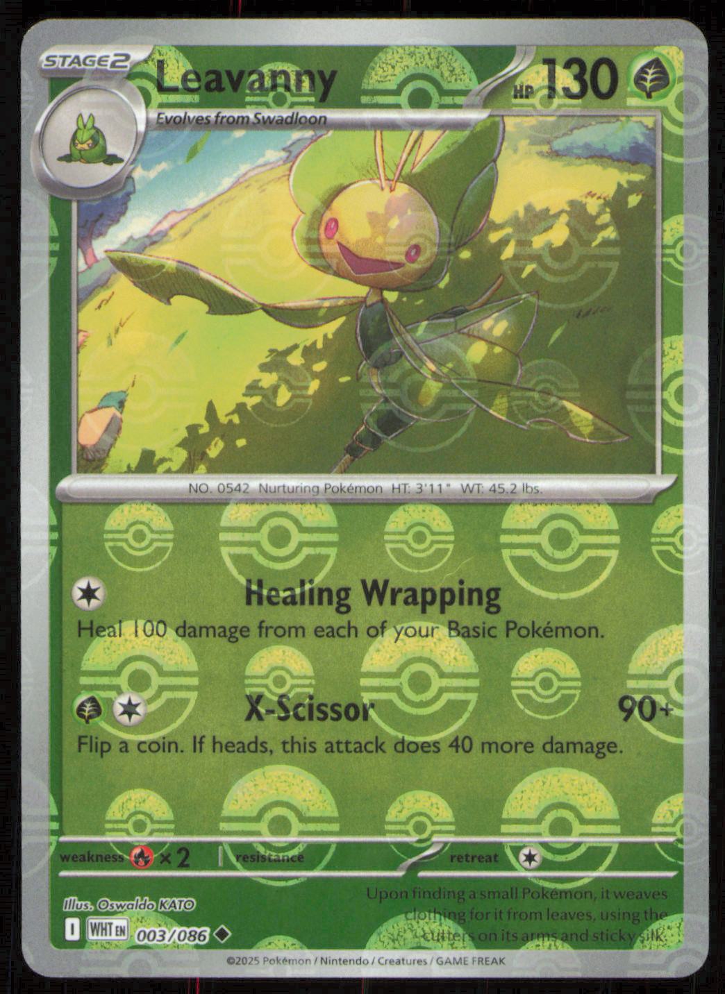 Leavanny Pokeball Pattern (003/086) - White Flare - Pokémon TCG - NM