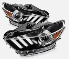 Left+Right Headlights Assembly Pair For Ford Mustang 2015 2016 2017 Clear Lens