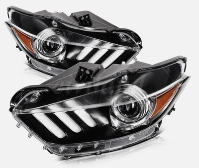 Front Pair Headlights Assembly For 2015-2017 Ford Mustang w/ Projector HID Xenon