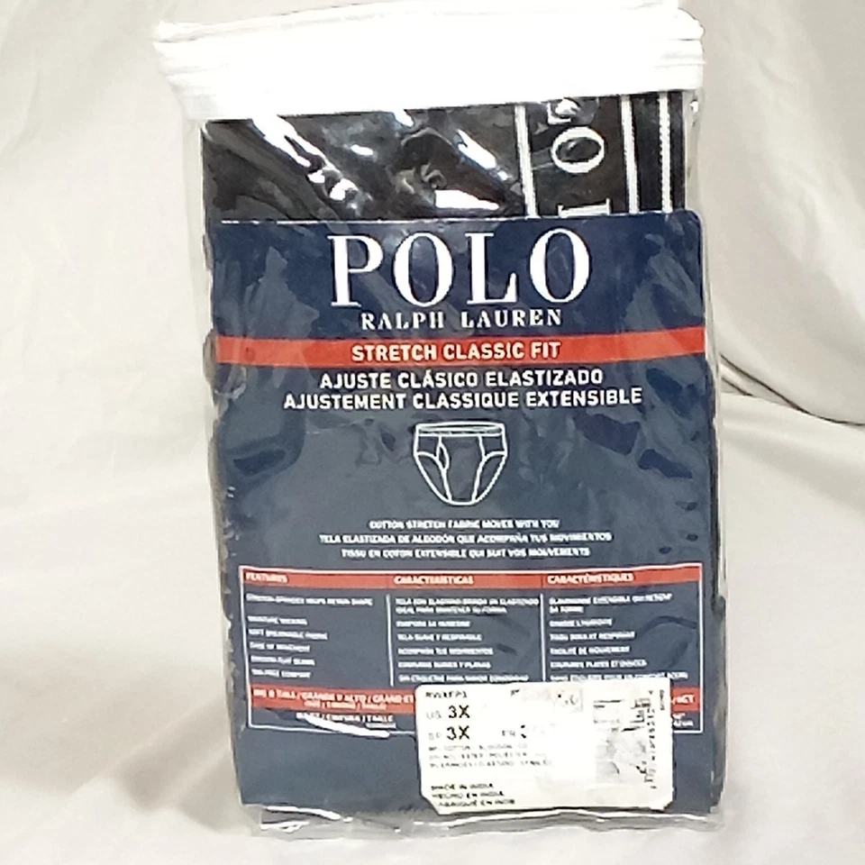 海军蓝 Polo Ralph Lauren 男式 3 件装经典版型低腰内裤棉质 3XL — 第 2/4 张图片
