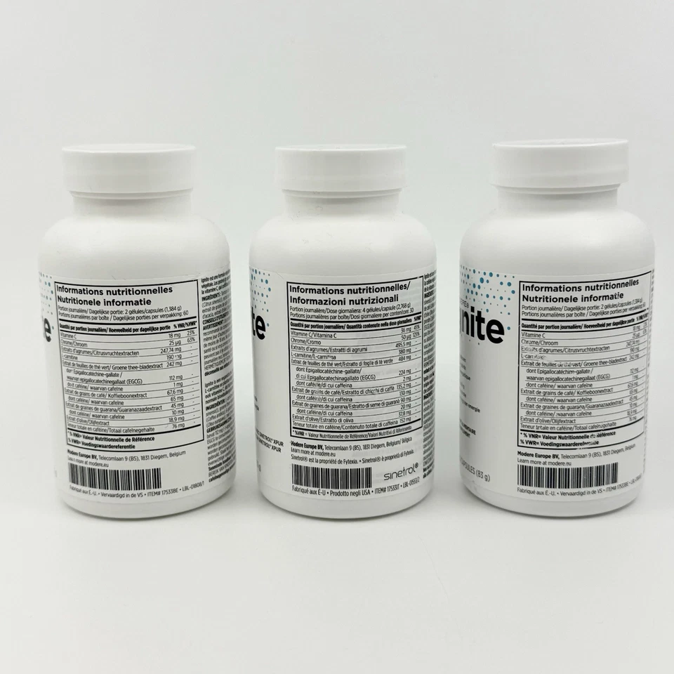 MODERE Ignite (BURN) 3 УПАКОВКИ Метаболизм Тяга Сжигает Больше Калорий Европейская Этикетка - Изображение 2 из 3