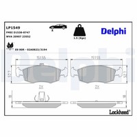Delphi BremsbelÄGe Satz Vorderachse Passend FüR Fiat Palio Punto Strada