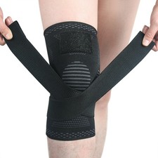 Knee Sleeve With Strap Compression Brace Support Gym Joint Pain Arthritis Relief