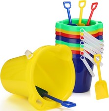 7.5 Inch Beach Buckets and Shovels Plastic Sand Pails Castle Building