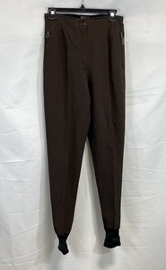 Postcard Women's Brown Stirrup Ski Pants Made in Italy Sz 26