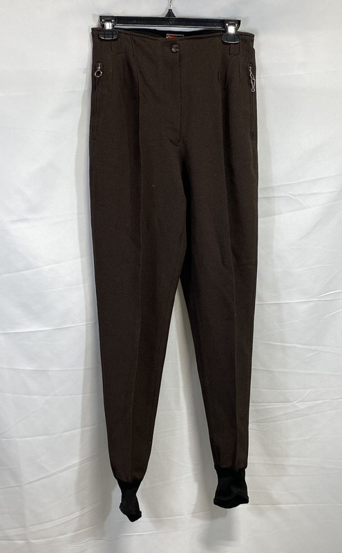 Postcard Women's Brown Stirrup Ski Pants Made in Italy Sz 26