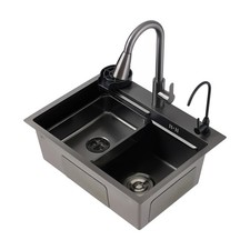 Kitchen Sink Stainless Steel Single Bowl Black Kitchen Sink Set With Faucet