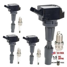 Ignition Coil Pack UF764 and Iridium 4Set-Ignition Coil UF764 Spark Plug 93175