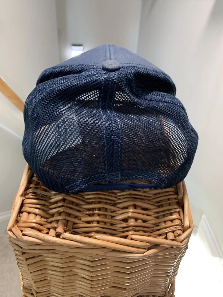 Gorra Timberland Gorra A Presión Azul Marino Marrón Camionero Malla Parche Gamuza Ala Para Hombres Foto 2 de 4