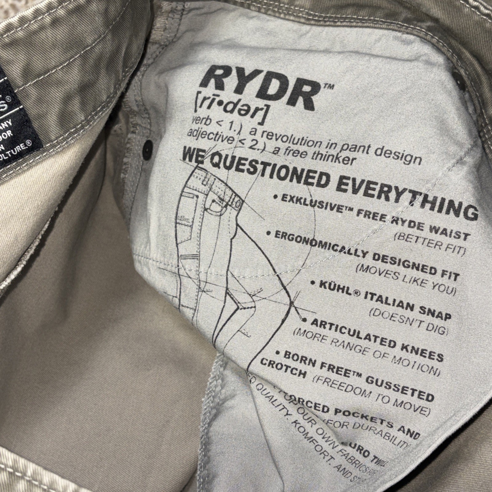 Kuhl Men's 36x32 Fits 35 X 31 Rydr Patina Dye Green Straight Jeans Pants - View 8