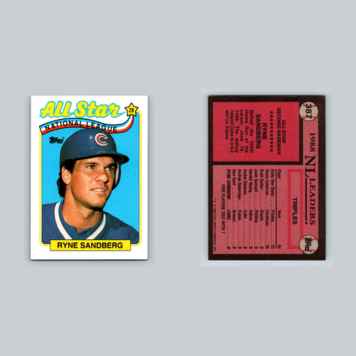 Lotto 9 carte Ryne Sandberg - Chicago Cubs HOF | MLB Legend | Topps Fleer altro - Foto 5 di 11