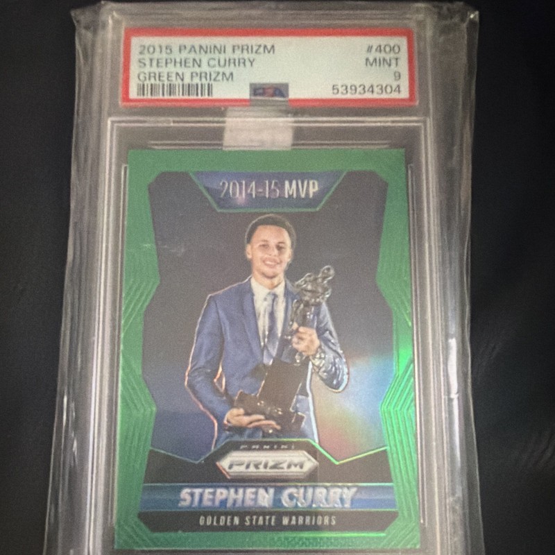 2015 Panini Prizm Stephen Curry Green Prizm PSA 9 POP 15