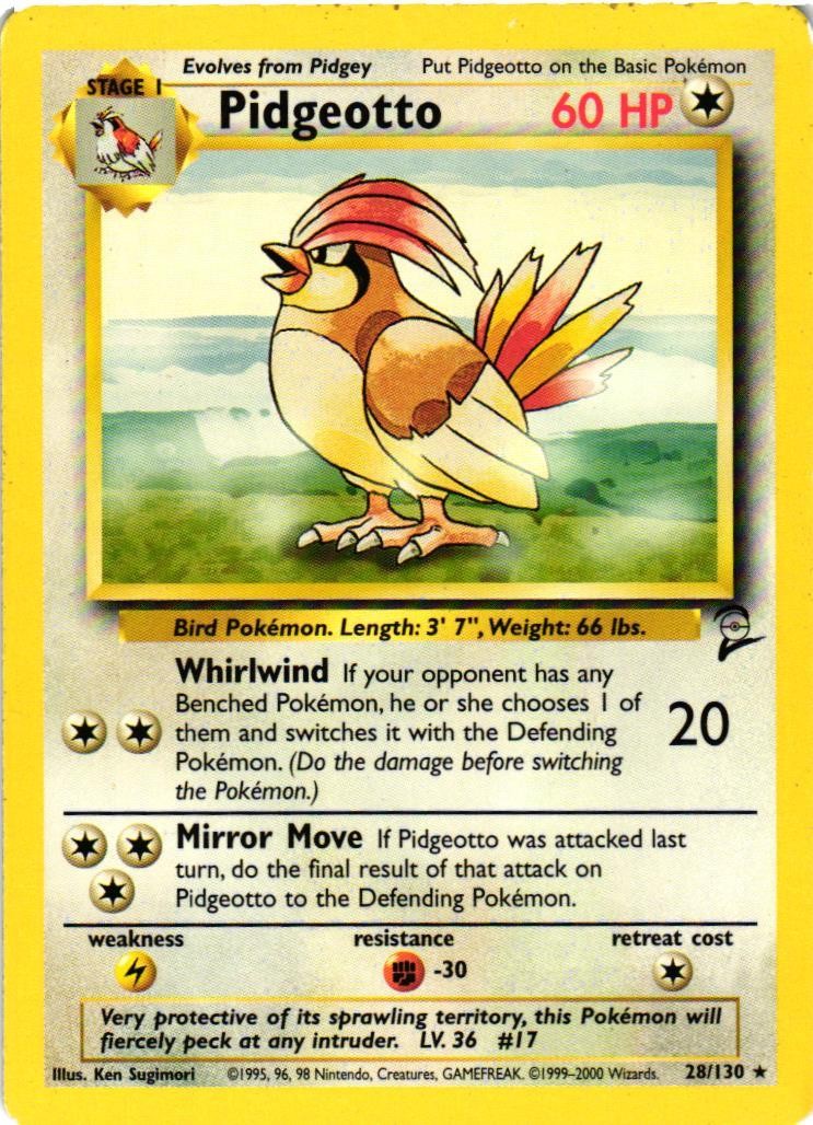 Pidgeotto Normal 028/130 Base Set 2 MP