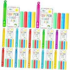 Blueweenly 36 Pcs Gifts 12 Sidewalk Chalk 12 Mini Bubble Wands Circular Style