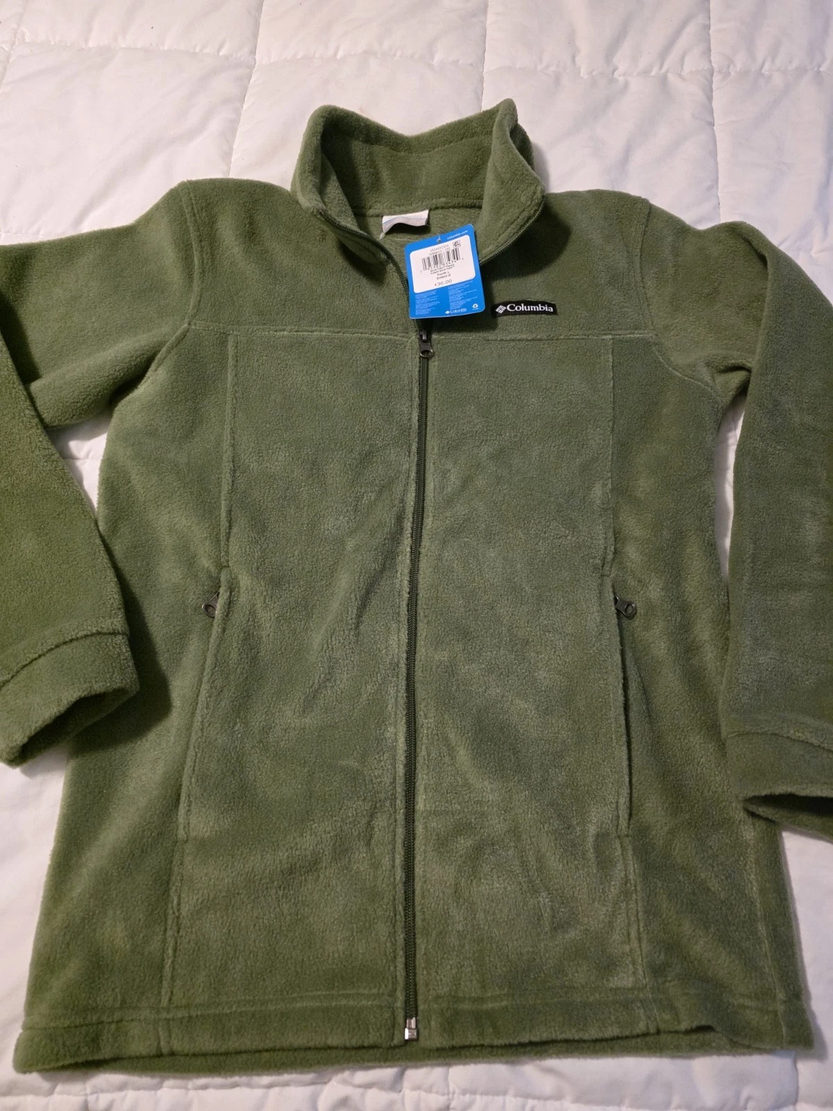 Columbia Youth Birch Falls Fleece Jacket Stone Green, Size Large (14-16)
