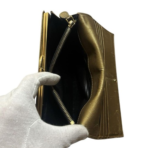 Used Loewe Amazona Leather Long Wallet Gold Anagram Clasp Authentic Japan - Picture 13 of 14