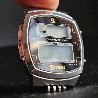 SYSTEMA Digitaluhr Quarz Retro Vintage Chronograph Uhrmacherei