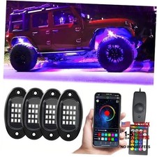 RGB LED Rock Lights for Trucks Rock Lights with App/Remote 4 Pods