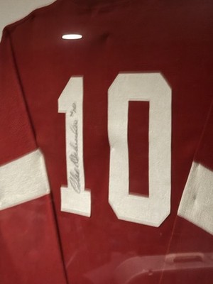 Red Wings HOF Alex Delvecchio signed Vintage Hockey Jersey