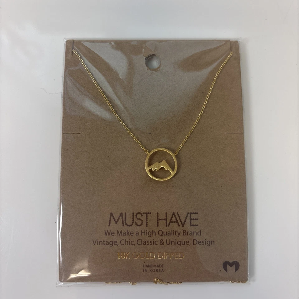 18 克拉金浸项链山脉自然礼物礼物精美礼物新品 — 第 3/4 张图片