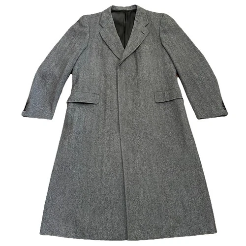 Hickey Freeman Coat Men’s 42 L Long Wool Herringbone Classic Elegant USA - product listing photo