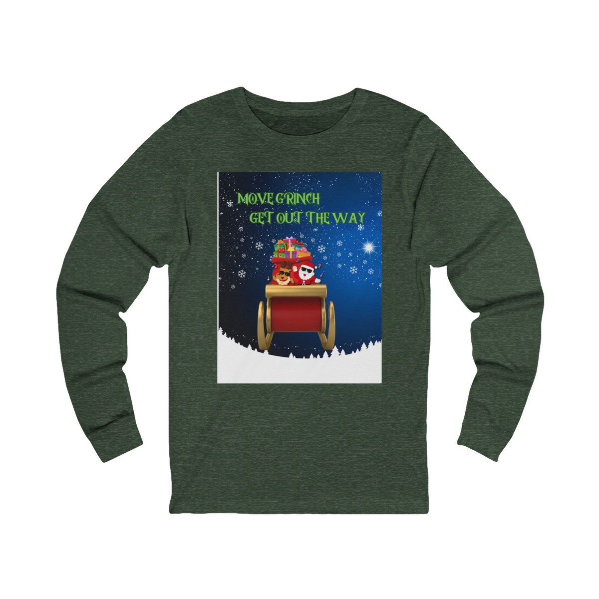 Christmas Santa Funny Unisex Jersey Long Sleeve Tee Move Grinch Get Out The  Way