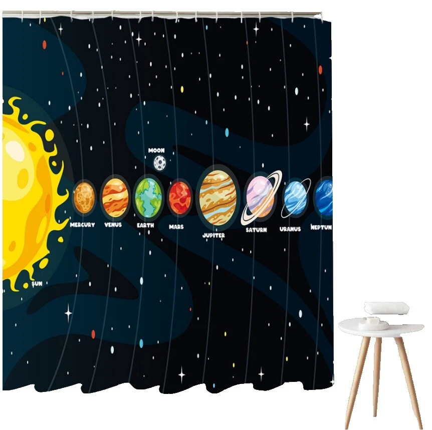 Black Modern Fabric Shower Curtains
