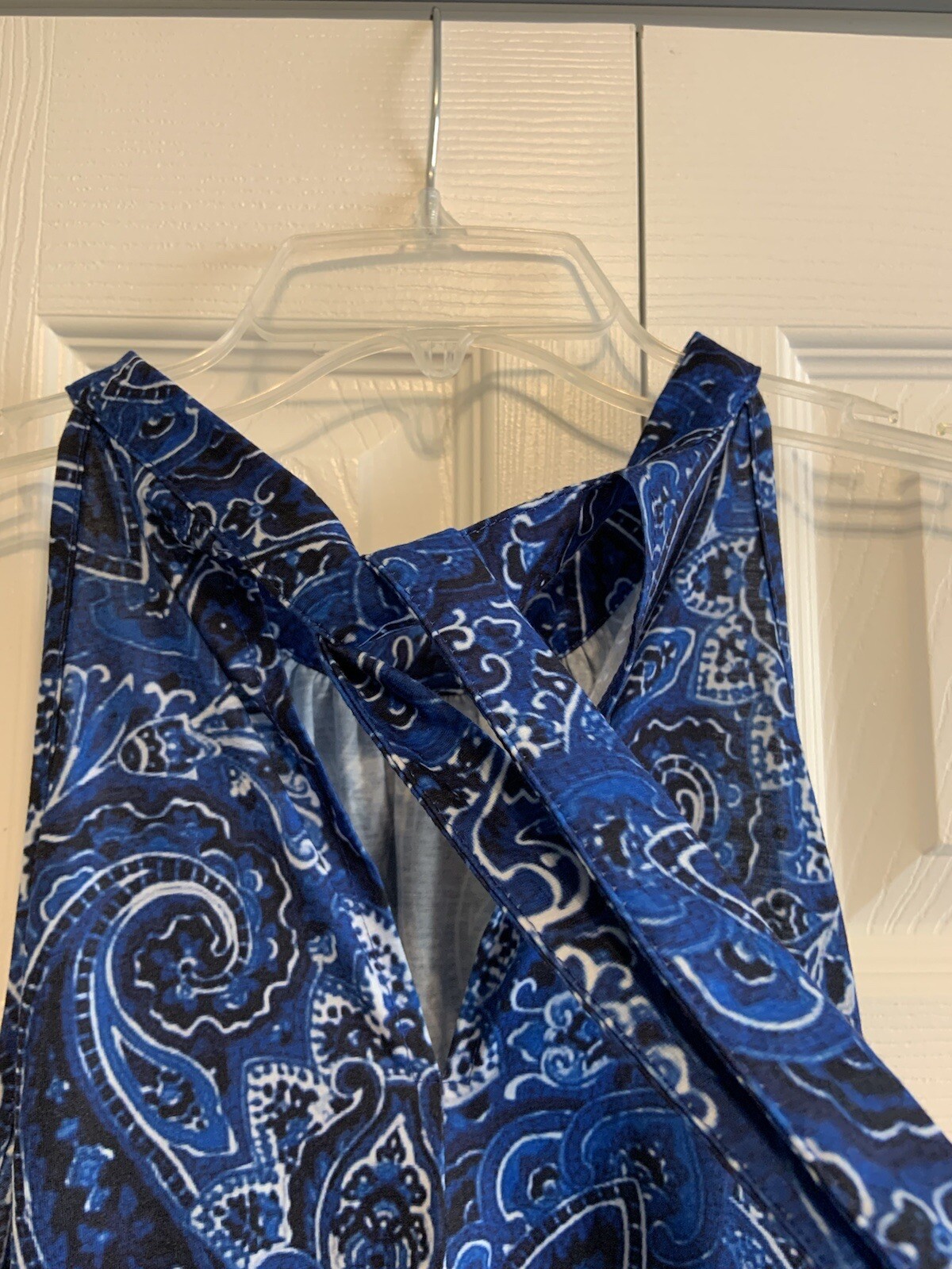 Ouges Blue Paisley Halter Tie dress Size XXL - image 3