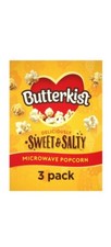 2 X Butterkist Microwave Popcorn Deliciously Sweet & Salted 3X60g