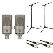 Neumann Tlm 103 Anniversary Edition Stereo Pair - Nickel With Stands And Cables