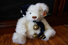 Dakin Stuffed Jingle Bell Bear w/ Tag Snowman Nose Scarf Hat Applause Rare Plush