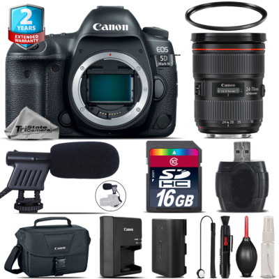 Canon EOS 5D Mark IV + 24-70mm f/2.8L II + Shoutgun Mic + UV + Case - 16GB Kit