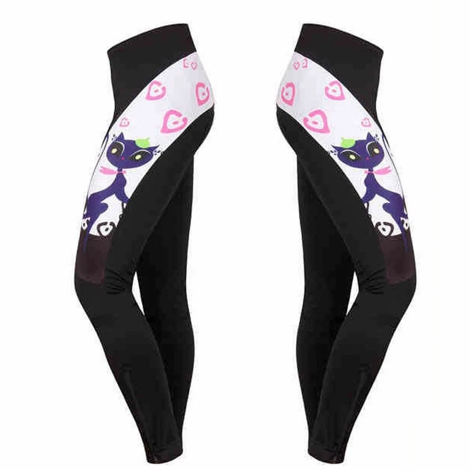 Women's Padded Cycling Pants Spandex Bike Biking Cycle Long Pants Tights S-5XL - Image 3 of 4