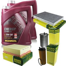 Motor-Öl 10L MANNOL 5W-30 Combi LL+MANN-FILTER Audi A4 8EC B7 3.0 TDI quattro