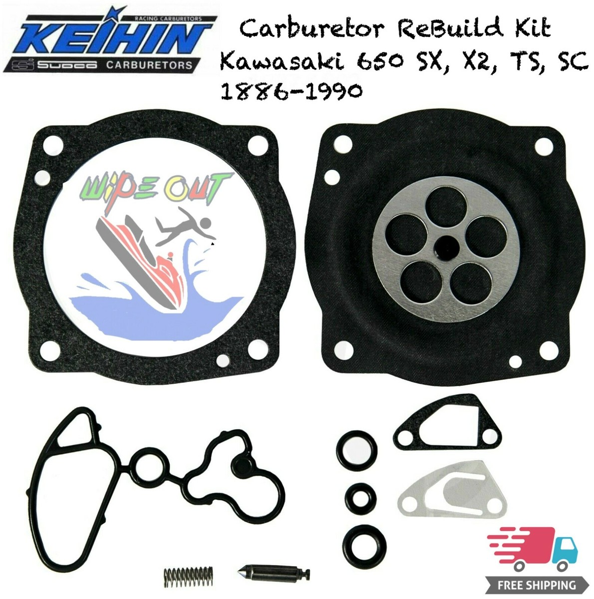Keihin 28mm CDK Carb Rebuild Kit - Kawasaki 650 SX X2 TS SC 1986