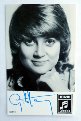 GITTE * Signierte Orig. AUTOGRAMMKARTE 9x14cm Vintage MUSIK Sänger
