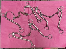 $135 3pc Sliding Gag Bit LOT Straight Snaffle Wire Chain Cutting Reining Barrel