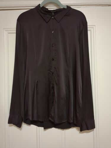 Eileen Fisher Purple Silk Long Sleeve By Button Do